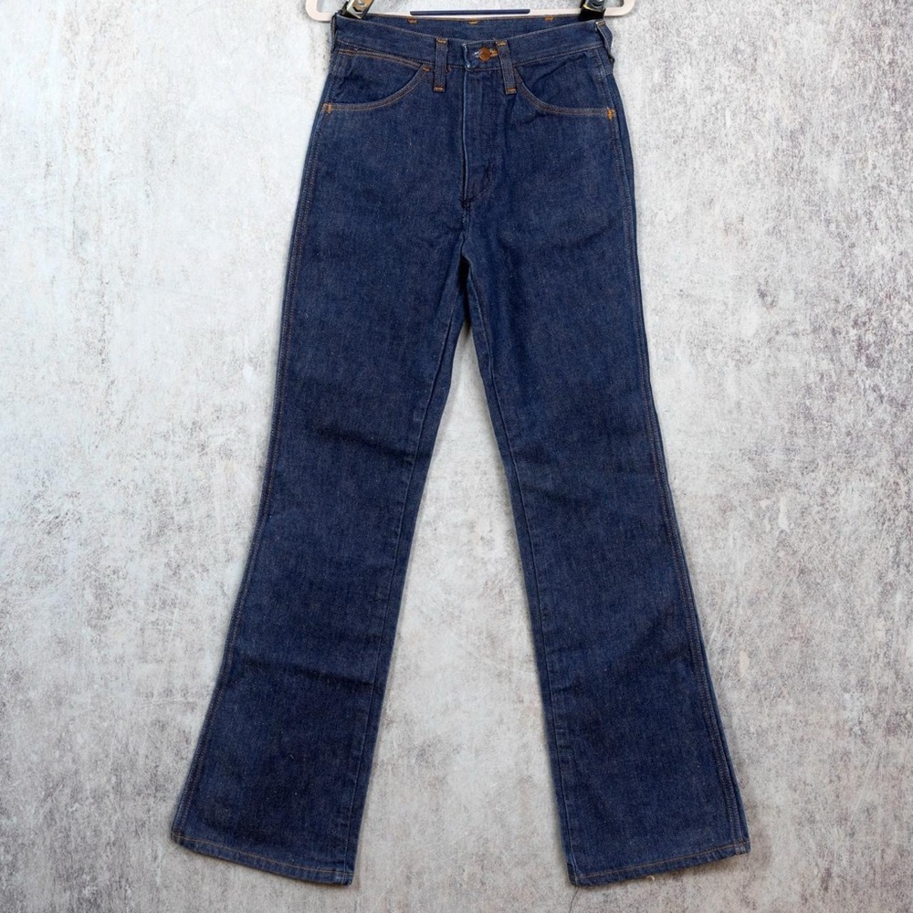 Vintage 70s 80s Wrangler Dark Blue Flare Jeans 945DEN